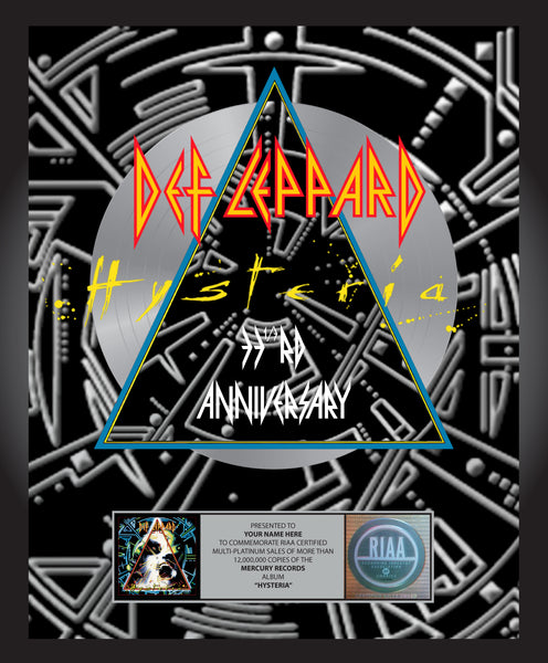Hysteria 33 1/3 Anniversary Commemorative Multi Platinum Album